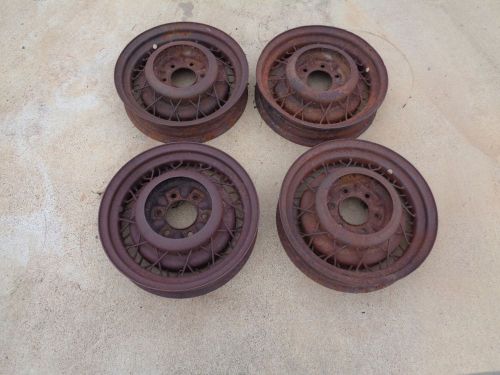 Vintage 1933-1934  chevrolet wire spoke wheels ( 4 ) oem