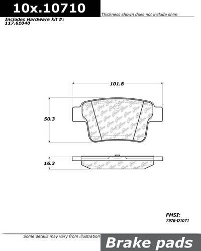 Centric 105.10710 brake pad or shoe, rear