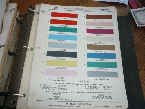 1957 oldsmobile ditzler ppg color chip paint sample - automotive finishes