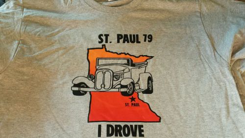 Vintage 1979 st. paul mn street rod nationals t shirt   grey l