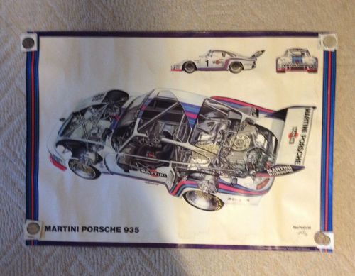 1976 original porsche 935 martini cutaway factory racing poster 911 944 924 356