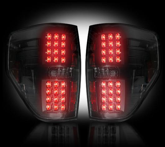 Led tail light sets smoked lens (ford 2009-2012) includes led reverse bulbs