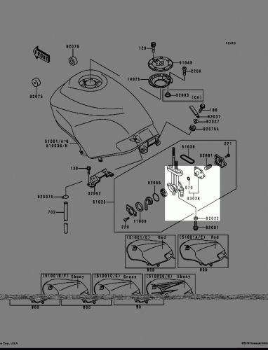 2000 kawasaki ninja 250r oem fuel tank: 4mm o ring