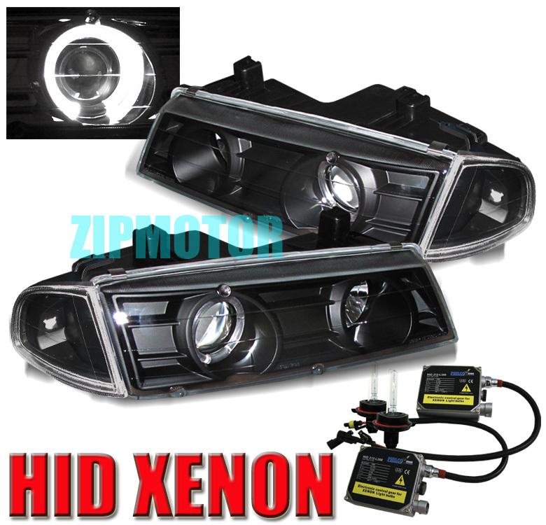 1992-1996 honda prelude halo projector head light+corner+hid xenon black si vtec