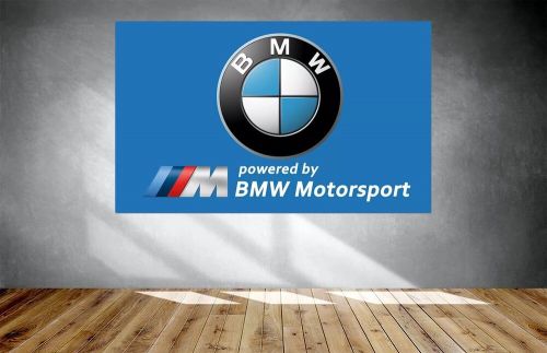 Bmw motosport logo car 3x5 ft blue flag / banner garage mane cave wall decore