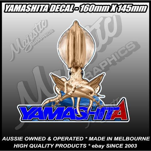 Yamashita - squid - 160mm x 145mm - boat decal / sticker / tackle box