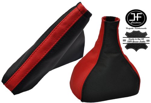 Red black fits vauxhall opel astra mk3 iii f 1991-19981 leather gaiters set