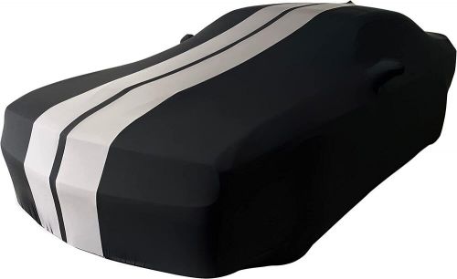 For jaguar f-type indoor breathable car cover satin stretch black/grey