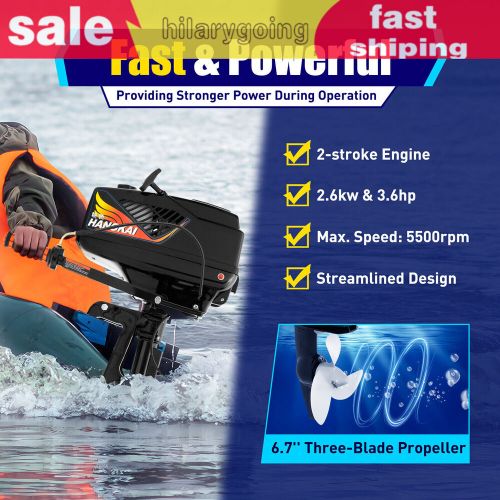 3.6 hp 2 stroke heavy duty gas trolling motor fishing boat engine water cooling