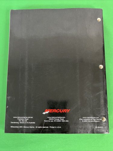 2001 mercury marine 240 jet drive efi factory service manual p/n 90-884822