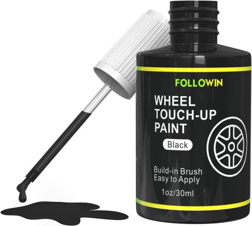 Black touch up paint for cars wheel 1.05 fl oz (pack of 1), matte