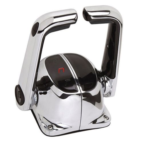 Uflex&amp;nbsp;twin lever top mount control w/neutral lock &amp; trim switch - chrome