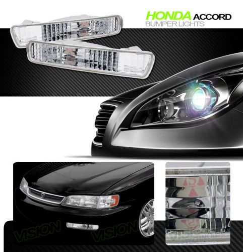 For 94-95 honda accord crystal chrome clear front signal parking bumper lights