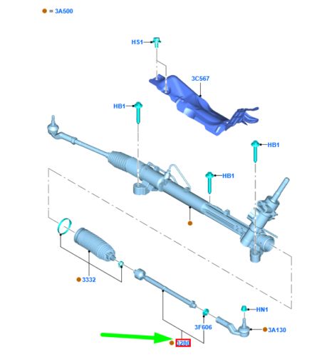 Ford focus mk3 c346 steering transmission tie rod bv61-3l519-ac 1899978 new original-