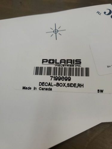 # auction $0.15 polaris 7199099 decal-box side rh new out of package item *sold