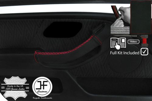 Red cross stitch 2x front door handle leather covers kit fits bmw 5 e39 95-03