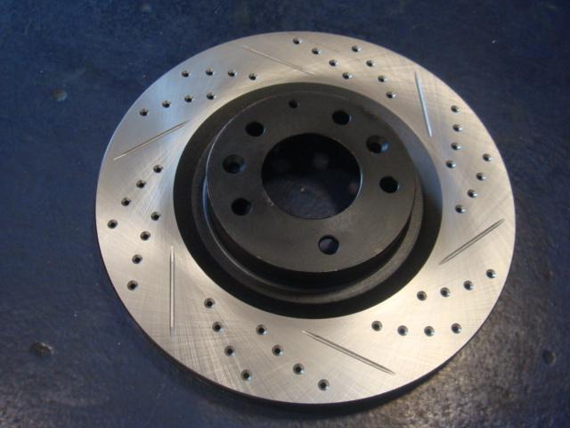 Acura integra & honda fit, civic slotted and cross drilled (combo) coated rotors