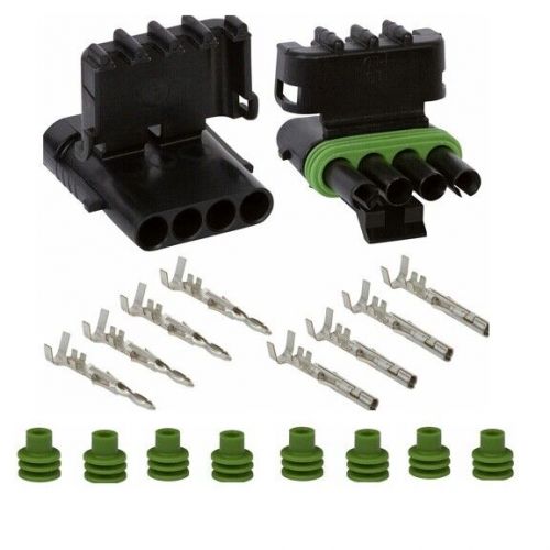 Delphi weather pack 4 pin -   conductor connector kit 20-18 ws 2 pack - two sets