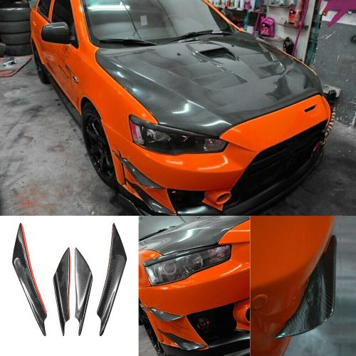 4pcs carbon fiber car bumper fin canard splitter valence diffuser spoiler lip