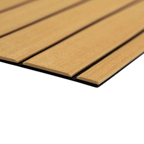 Seadek 40&#034; x 80&#034; 6mm sheet teak brushed camel/black #32279-80105