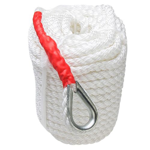 3/4&#034; x150&#039; 12800lbs anchor rope nylon anchor rope dock line boat w/thimble-2pack