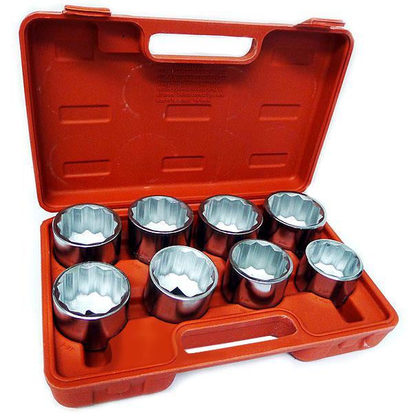 9 pc 3/4" drive socket set 2-1/16" to 2-1/2" autmotive truck wheels sockets larg