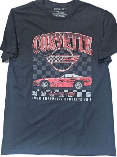 Chemistry gm licensed corvette t-shirt mens large black vintage style retro tee