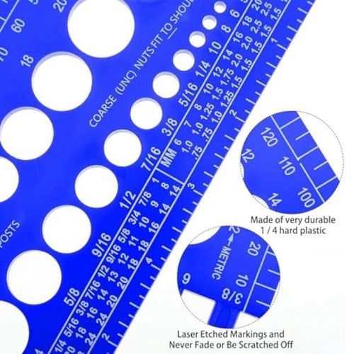 2 piece thread gauge for nuts, bolts, test bolt sizes and threads 5427-