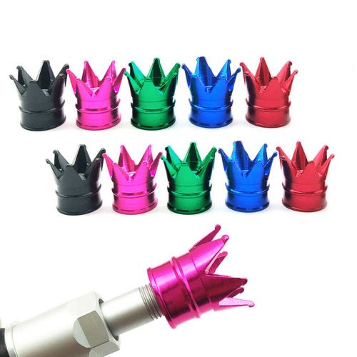 4pcs crown aluminum car wheel tyre tire air valve stem cap dust cover decorative