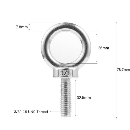 Eowpower 4 pieces 3/8 inch - 16 unc 304 stainless steel x 1 1/4...