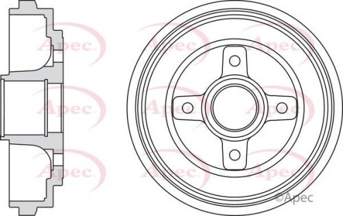 Brake drum fits opel agila a 1.2 rear 00 to 07 9211082 apec quality guaranteed