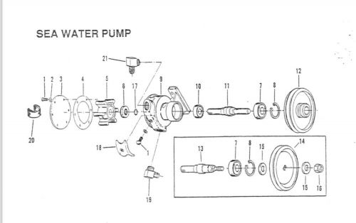 Quicksilver marine generator raw water pump rebuild kit