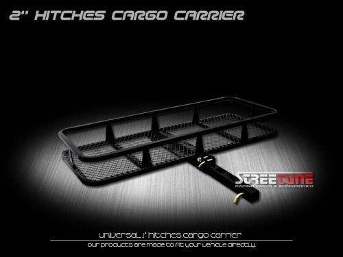 59&#034; black mesh steel fold up trailer hitch cargo carrier basket fits 2&#034; receiver