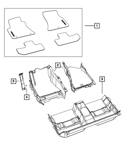 Genuine mopar front floor carpet right 1za14dx9ae