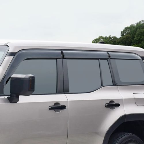 Black window visor vent shades sun rain guard smoke for toyota prado lc250 2024+