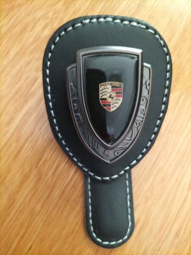 Porsche badge sunglasses car holder glasses