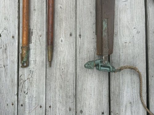 Antique sailboat parts spinnaker pole, whisker pole and boom from rhodes hrican