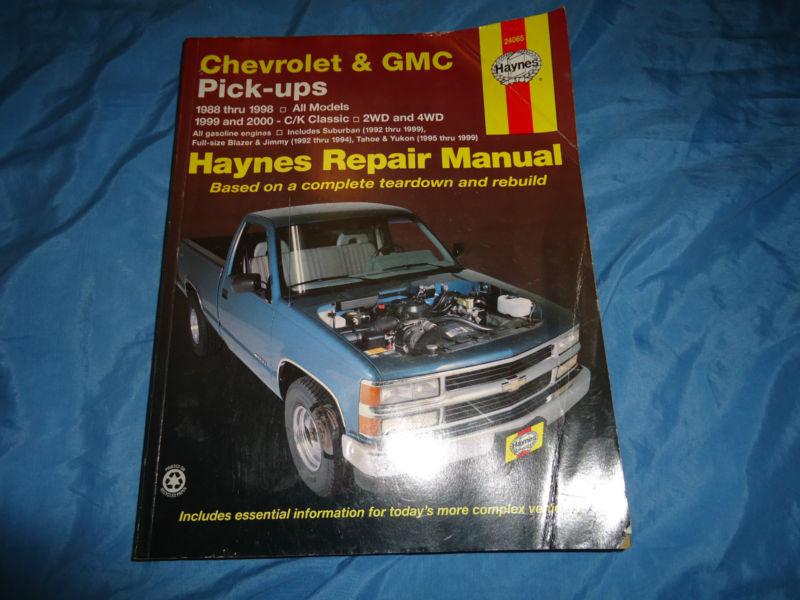 Chevrolet & gmc pick-ups haynes repair manual - trucks 1988-1998 2wd 4wd #24065