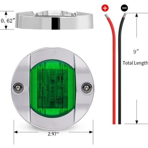 4x cabin deck stern navigatioin light blue round marine boat led courtesy lights