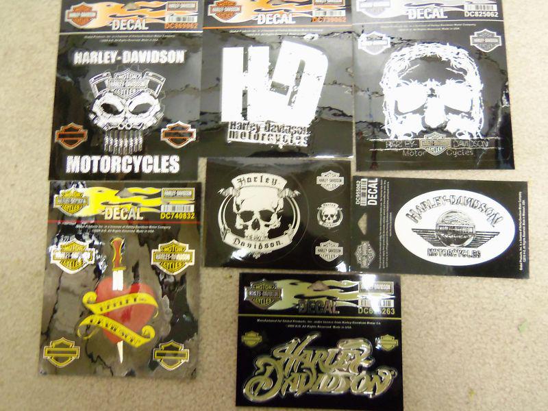 8 quality assorted licensed harley davidson decals stickers ship  cheap!