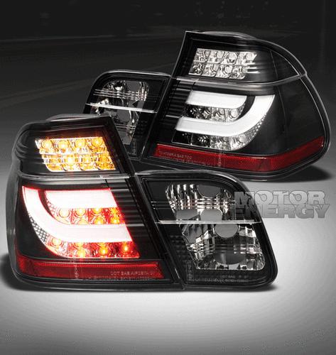 2002-2005 bmw e46 3-series 325xi 330xi 4dr led tail light black +strip 2003 2004