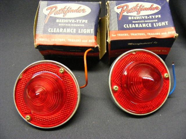 (2) vintage pathfinder clearance light - beehive type - nos