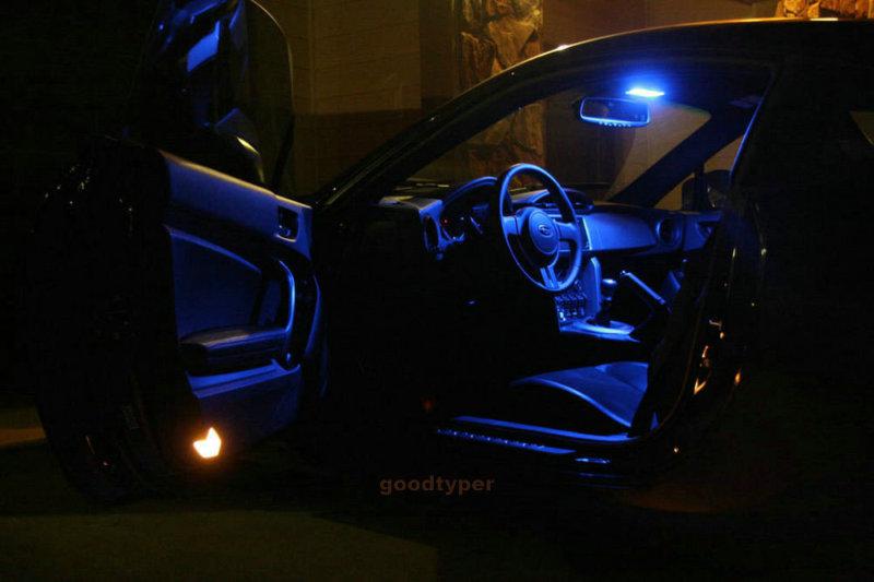 2 pcs blue bright car led dome map bulb 24smd interior light panel lamp b1024#c