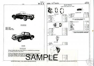 1974 1975 1976 1977 1978 toyota corona body parts list crash sheets**