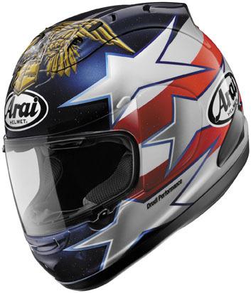 Arai corsair-v colin edwards patriot replica helmet,red/white/blue,large/lg