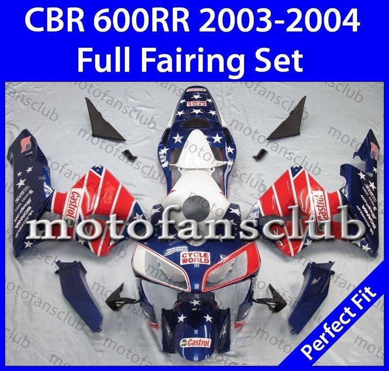 Fit honda cbr600rr 03 04 cbr 600 rr 2003 2004 fairing kit bodywork #55 b