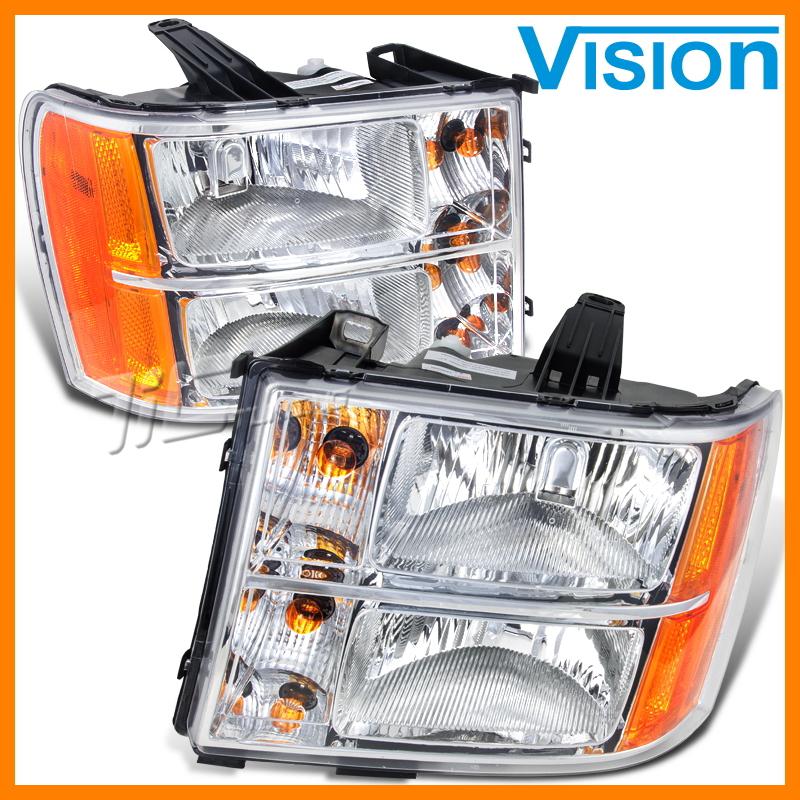 07-12 gmc sierra 1500 headlamp halogen gm2502283 driver gm2503283 passenger side