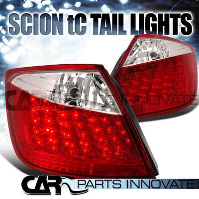 Scion 2004-2010 tc led tail lights brake stop rear lamps red/clear