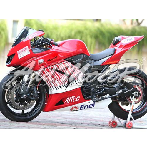 Injection molded fit ex250 250r 2008-2012 2009 alice white red fairing l2564k