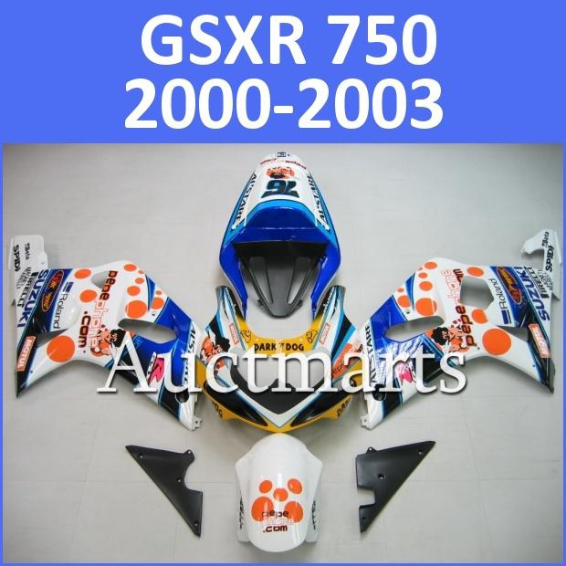 Fit suzuki 00 01 02 03 gsxr 750 gsx-r750 2000 2001 2002 2003 fairing k1 b17 d10